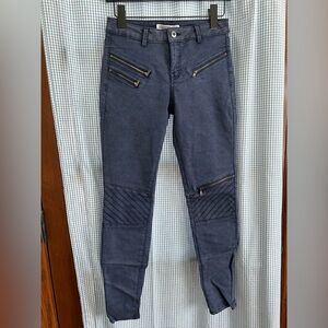 Zara Women's Dark Blue Skinny Jeans with Zipper Details